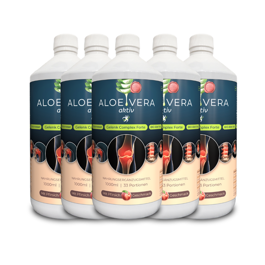 Aloe Vera aktiv Direkt Saft mit einzigartigem Gelenk Complex Forte 6 x 1000ml - Hexavital