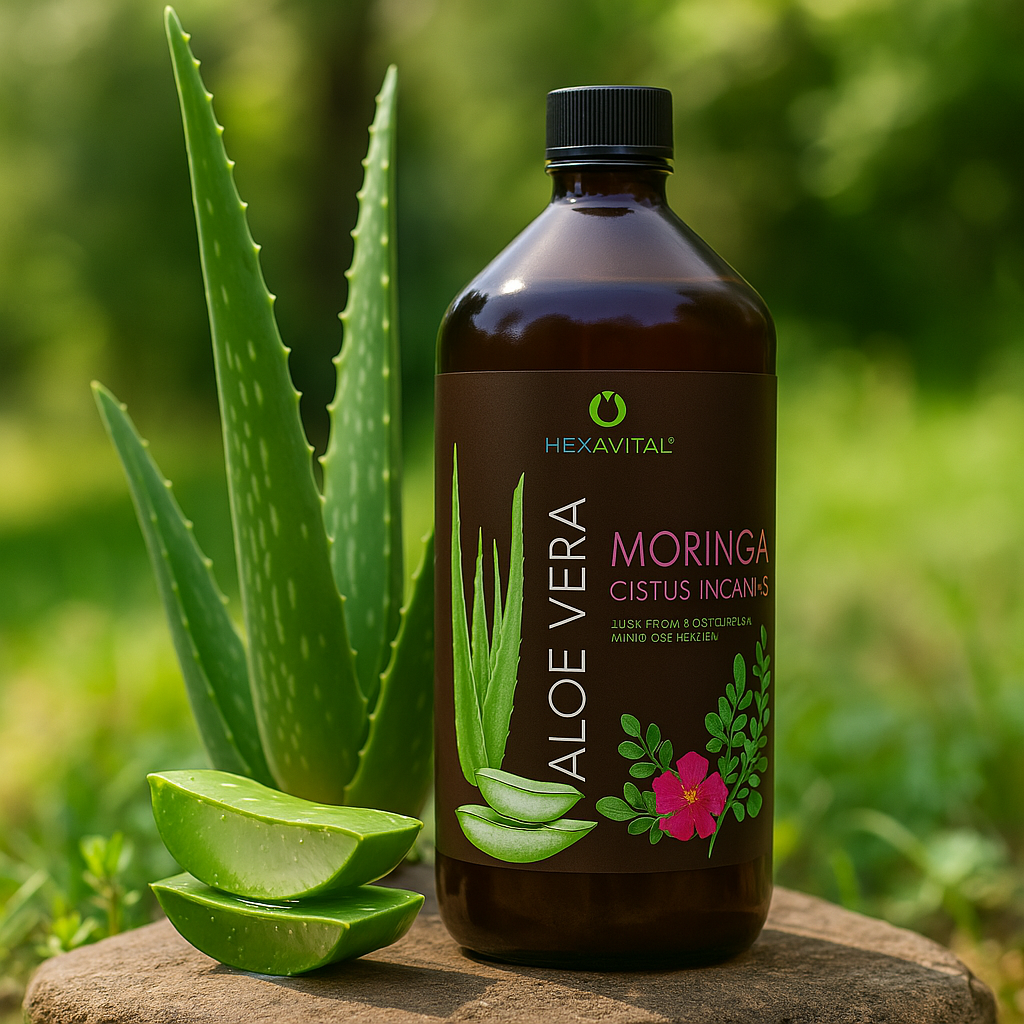 Aloe Vera mit Moringa und Cistus Incanus Direktsaft - 1x 1000ml - Hexavital