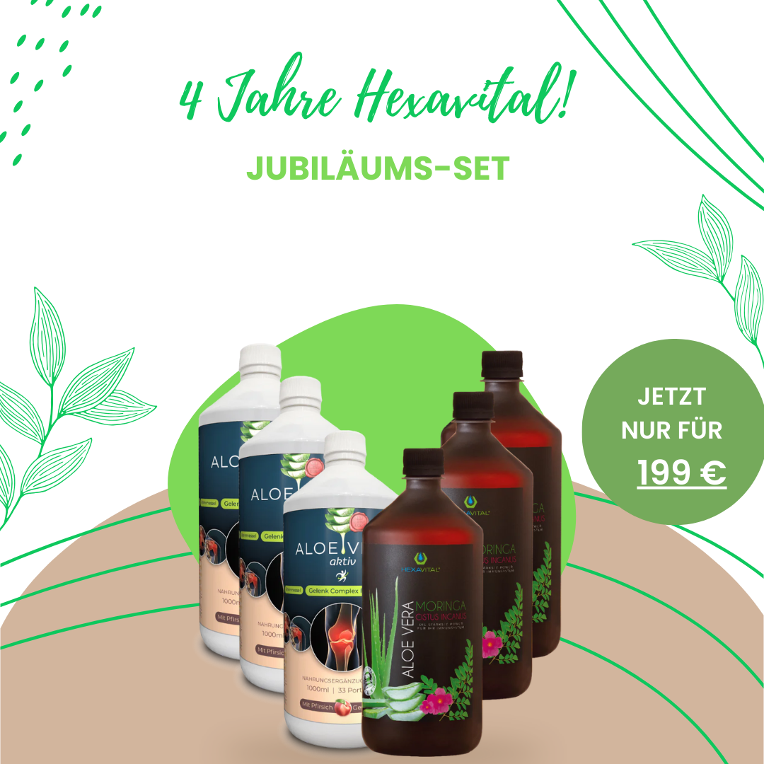 Jubiläums Set 3x 1L. Aloe Vera "immun" + 3x 1L. Aloe Vera "aktiv"